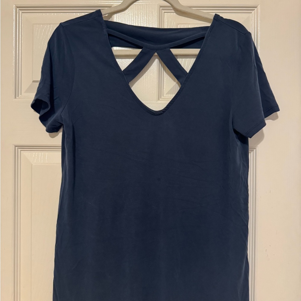 Buckle Navy Short Sleeve Tee with front and Back Detail